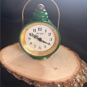 RARE Jerger Green and Gold Vintage Clock Circa 1940’s